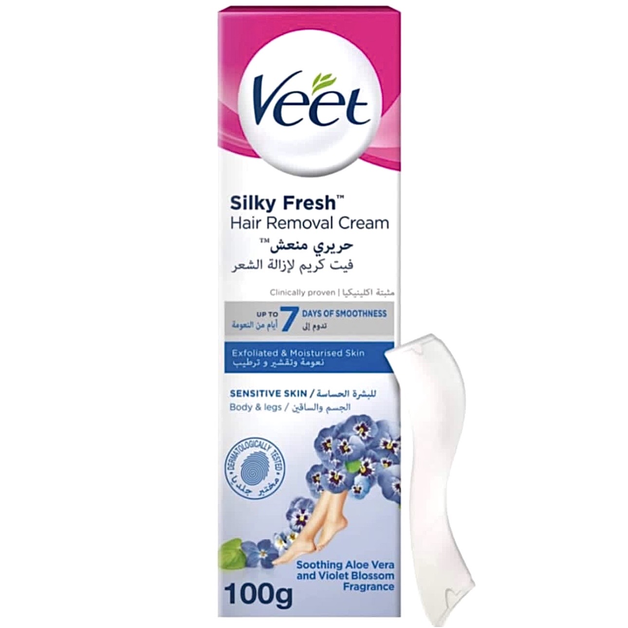 کرم موبر ویت مدل Silky Fresh™ | مناسب پوست حساس | مخصوص بدن و پاها | تا ۷ روز نرمی | حاوی آلوئه ورا و عطر گل بنفشه | ۱۰۰ گرم | ساخت بحرین