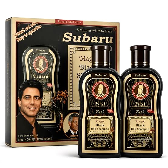 شامپو رنگ سوبارو مدل Magic Black Hair | تبدیل تدریجی موهای سفید به مشکی | بدون مواد شیمیایی مضر | حجم ۴۰۰ میلی‌لیتر | ساخت چین