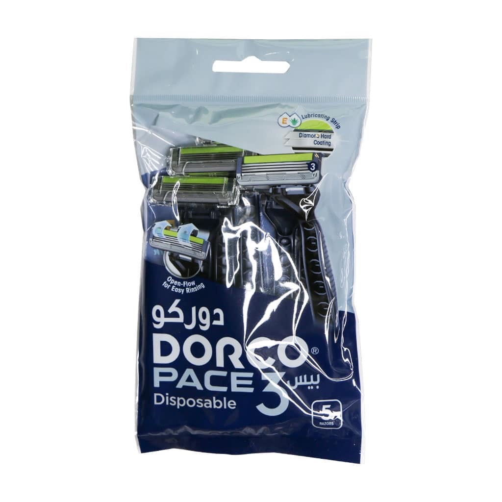 خودتراش دورکو مدل Pace 3 Fit Portable بسته ۳ عددی | ۳ تیغه با روکش الماسی | سر چرخان و نوار روان‌کننده | دسته لاستیکی ضدلغزش | ساخت ویتنام