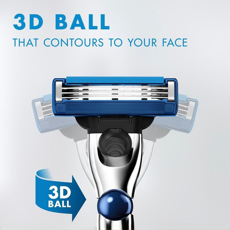 خودتراش ژیلت مدل Mach3 Turbo با ۲ تیغ یدک | ۳ تیغه توربو با روکش الماسی | دسته ارگونومیک 3D | نوار روانکننده حاوی آلوئه ورا | ساخت چین
